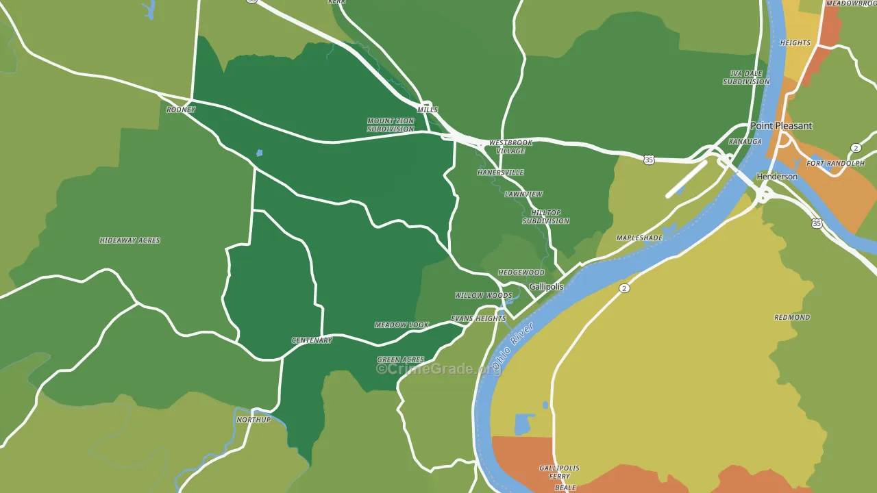 45631, OH Map of Vehicle Theft Rates