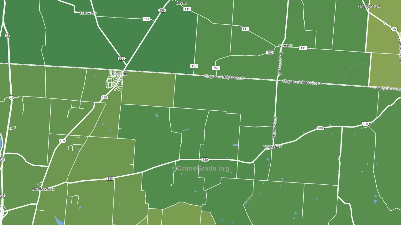 45644, OH Map of Vehicle Theft Rates