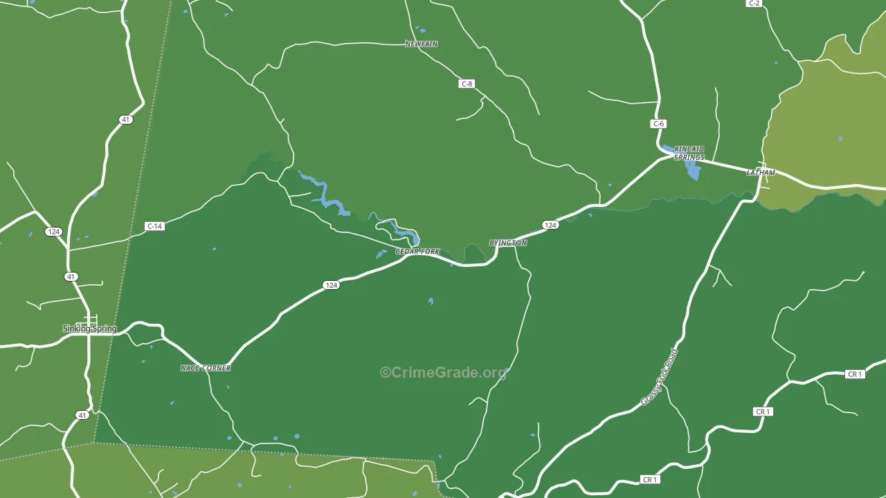 45646, OH Map of Vehicle Theft Rates