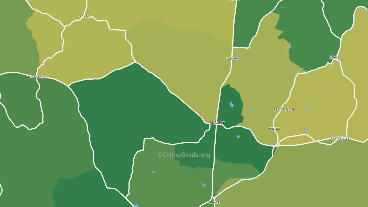 45651, OH Map of Vehicle Theft Rates