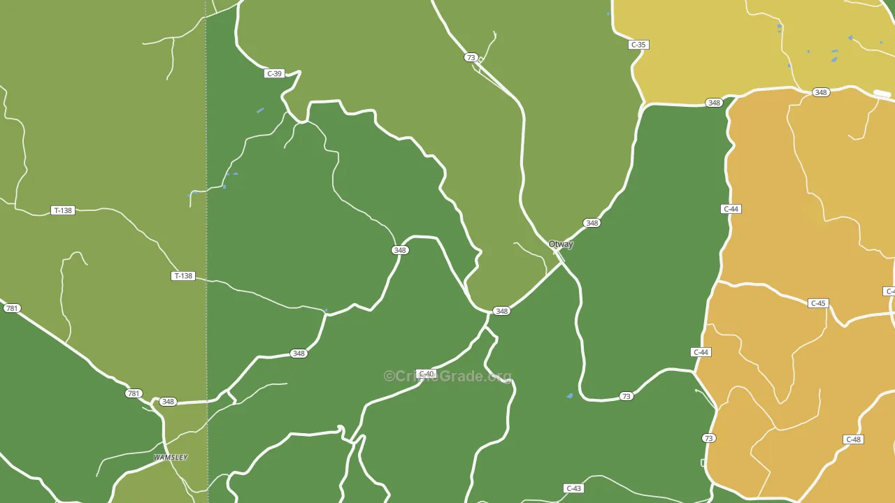 45657, OH Map of Vehicle Theft Rates