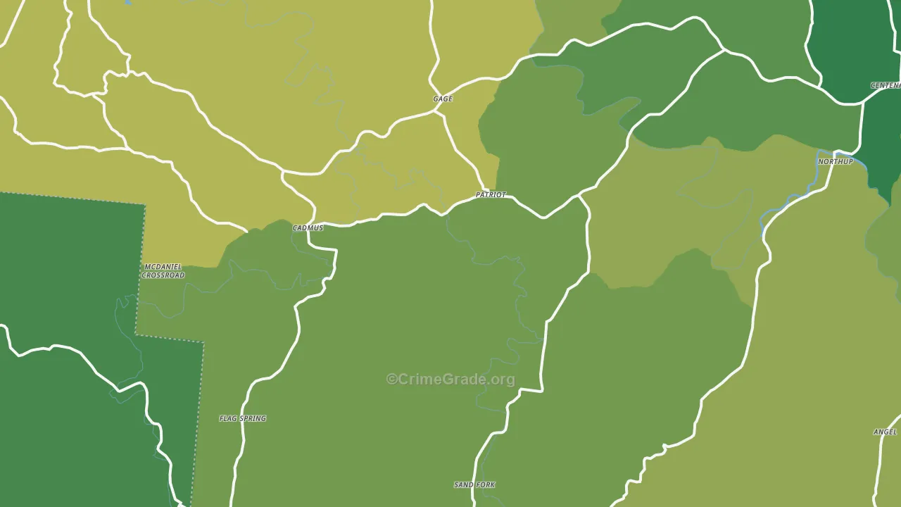 45658, OH Map of Vehicle Theft Rates