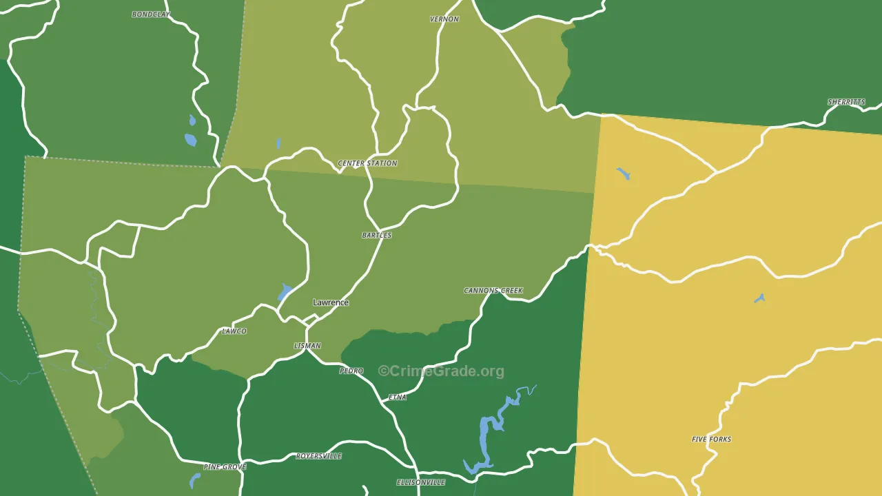 45659, OH Map of Vehicle Theft Rates
