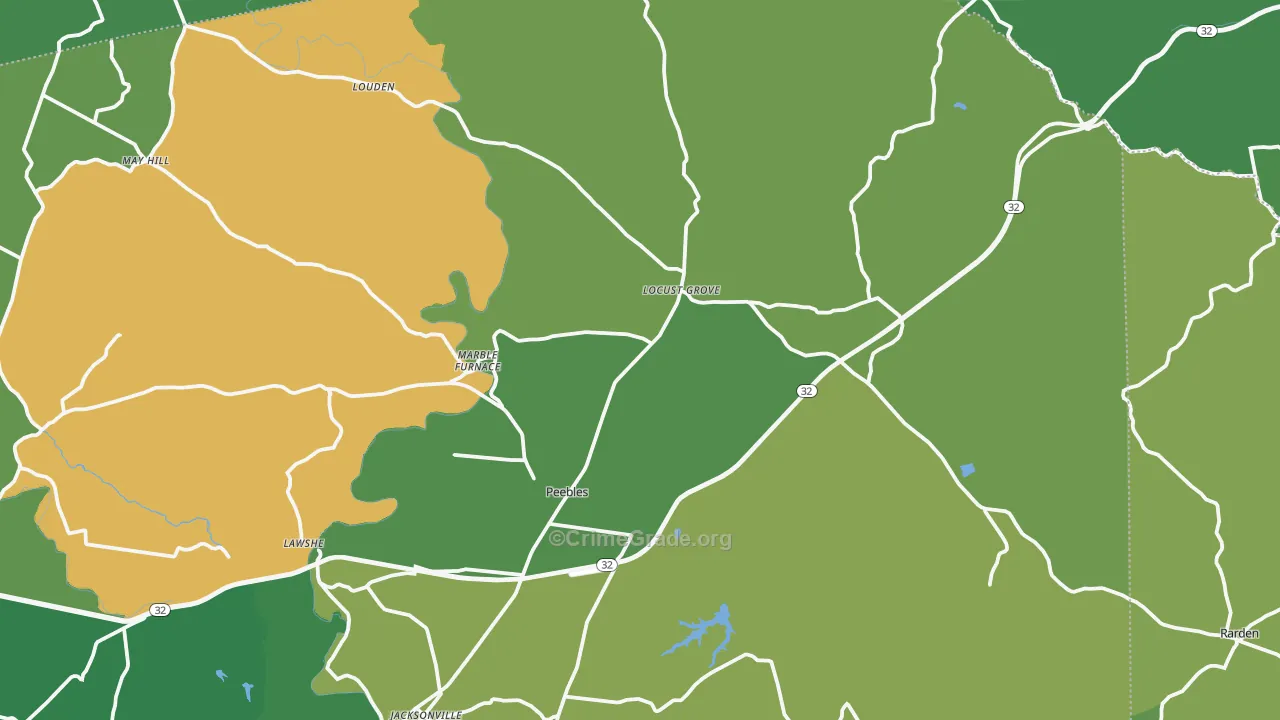 45660, OH Map of Vehicle Theft Rates