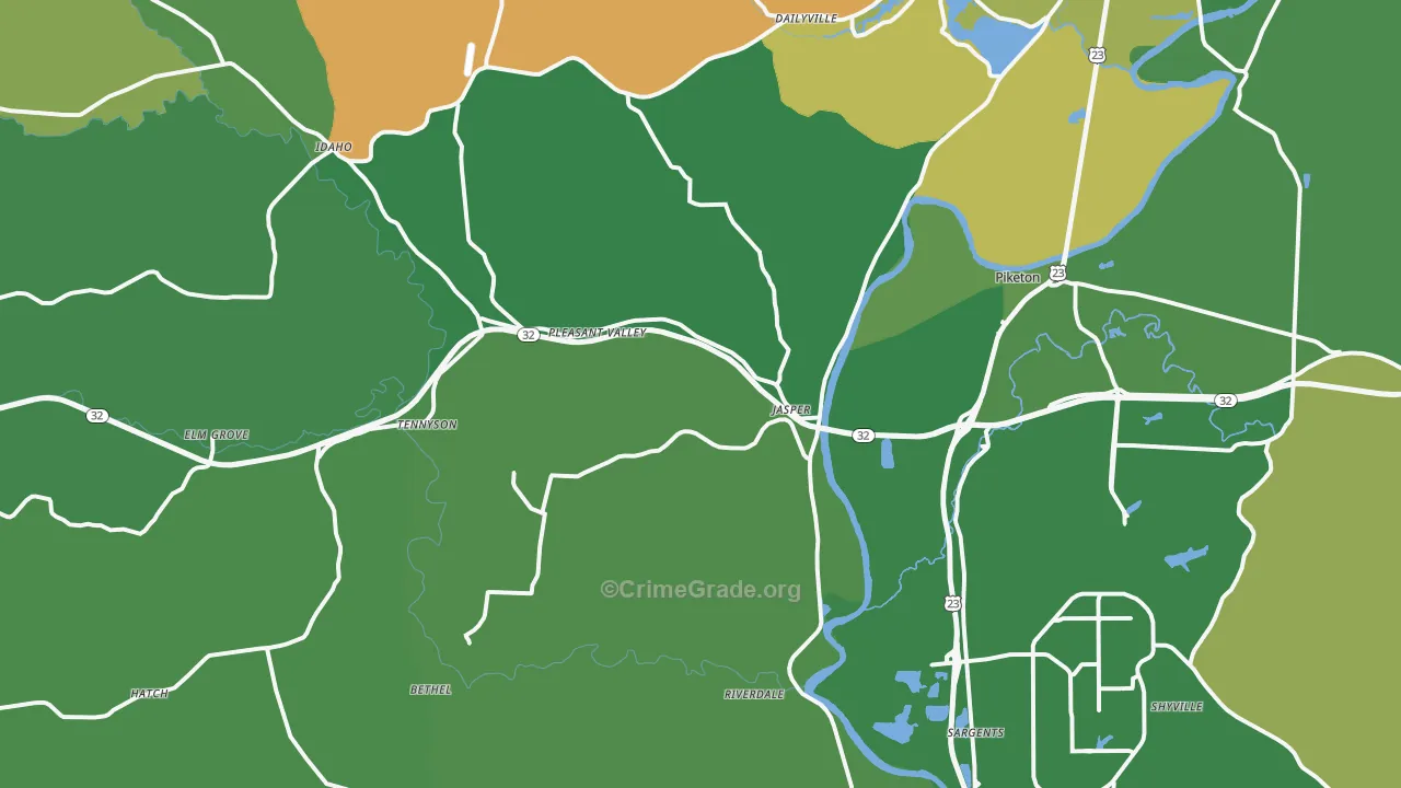 45661, OH Map of Vehicle Theft Rates