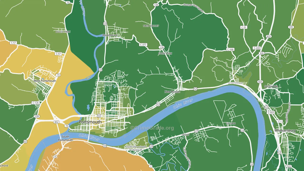45662, OH Map of Vehicle Theft Rates