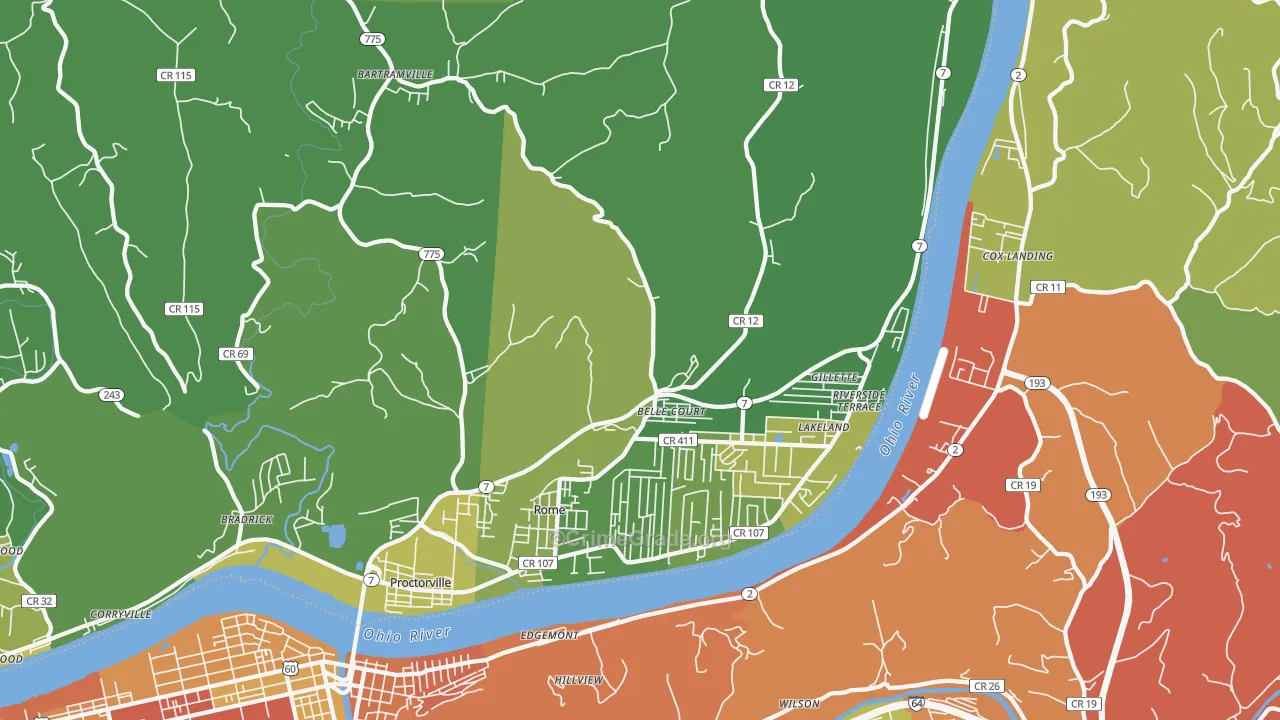 45669, OH Map of Vehicle Theft Rates