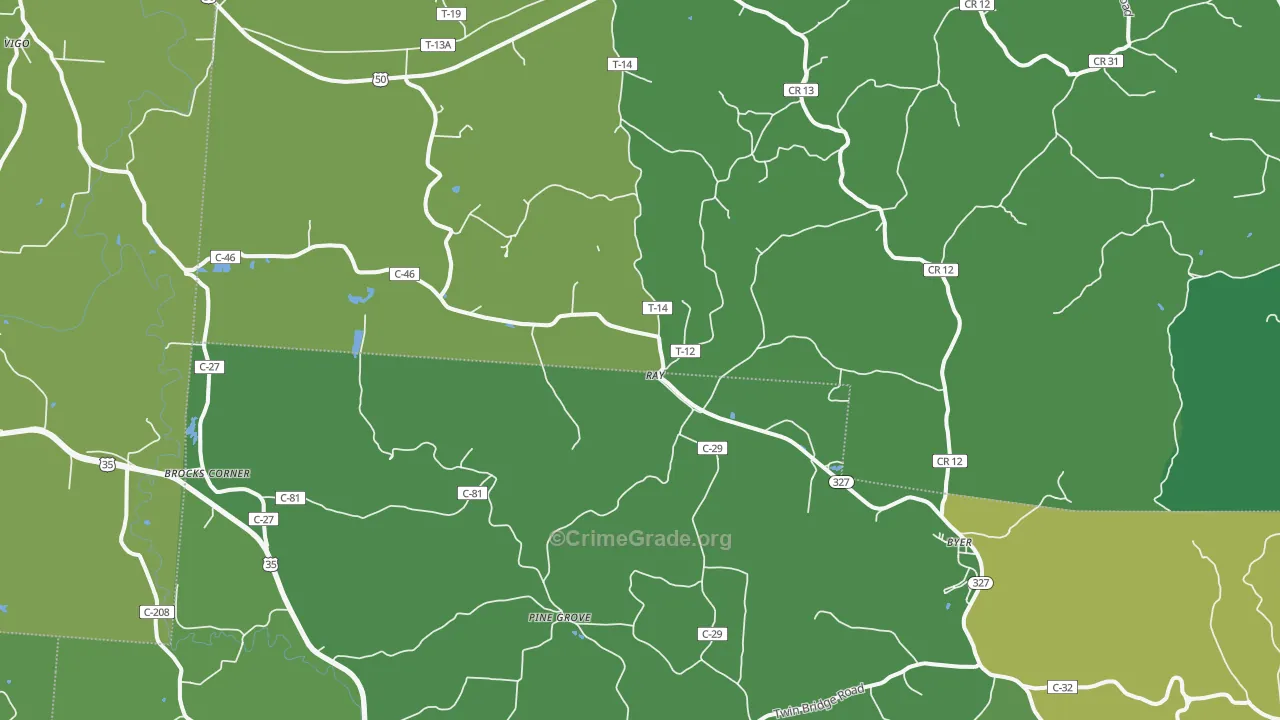 45672, OH Map of Vehicle Theft Rates