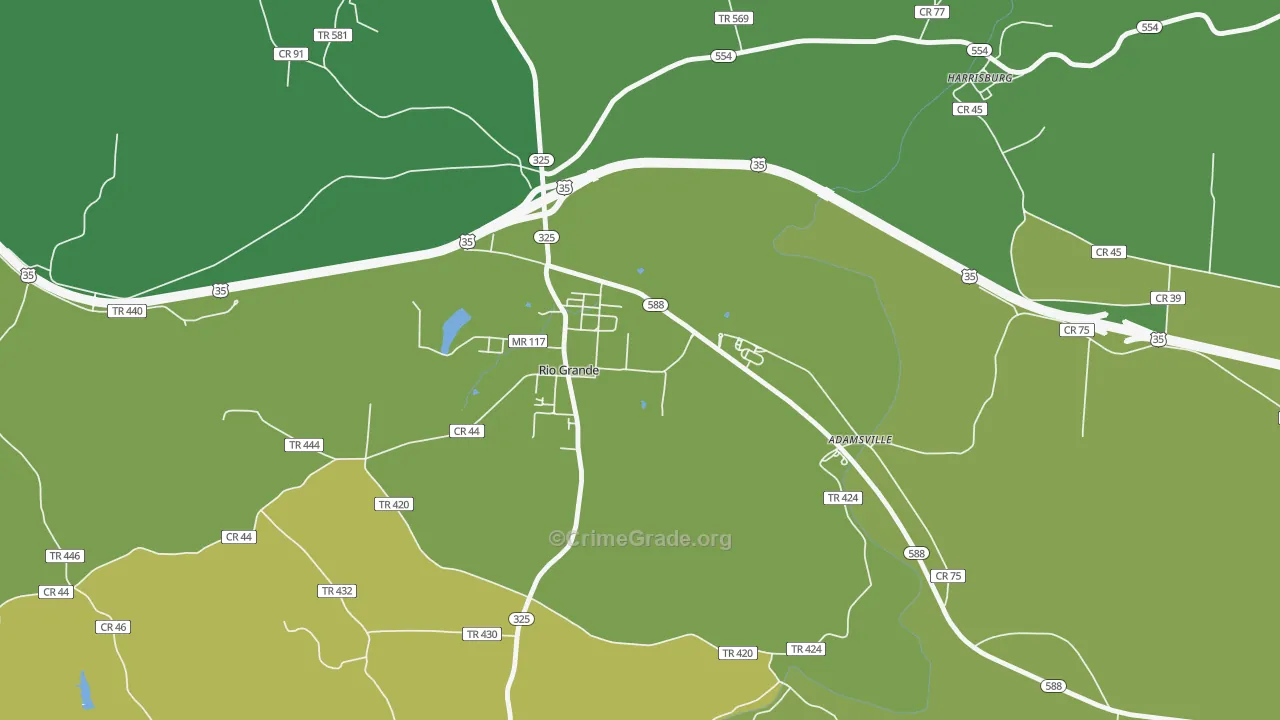 45674, OH Map of Vehicle Theft Rates