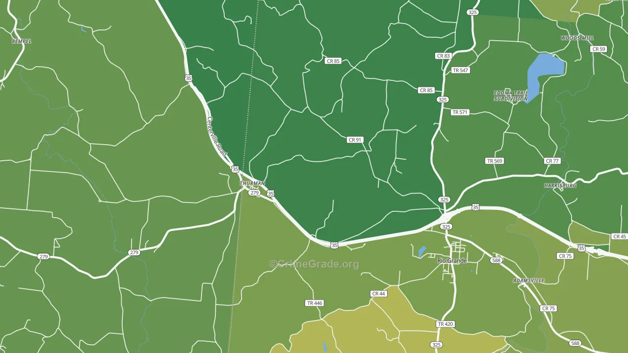 45685, OH Map of Vehicle Theft Rates