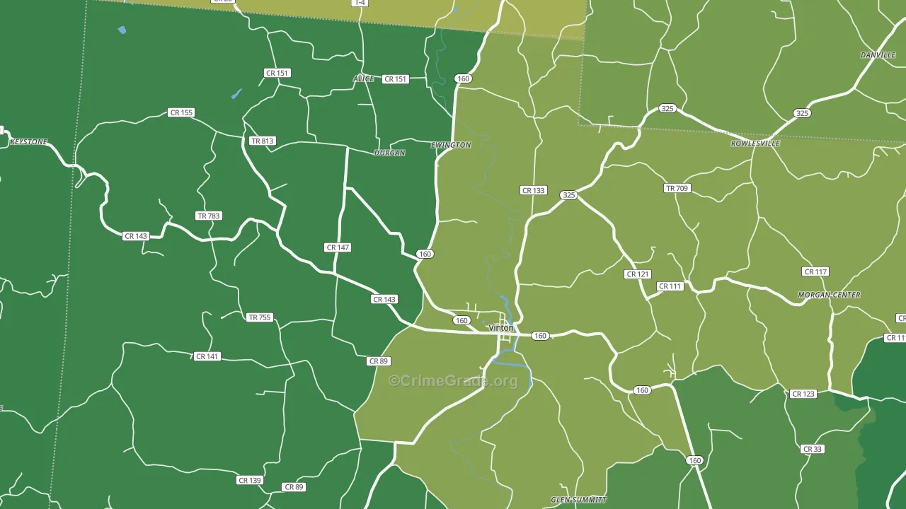 45686, OH Map of Vehicle Theft Rates
