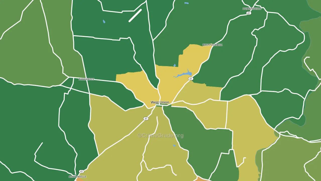 45693, OH Map of Vehicle Theft Rates