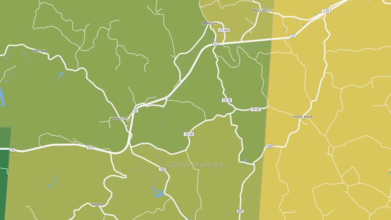45695, OH Map of Vehicle Theft Rates