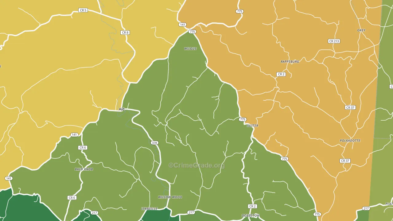 45696, OH Map of Vehicle Theft Rates