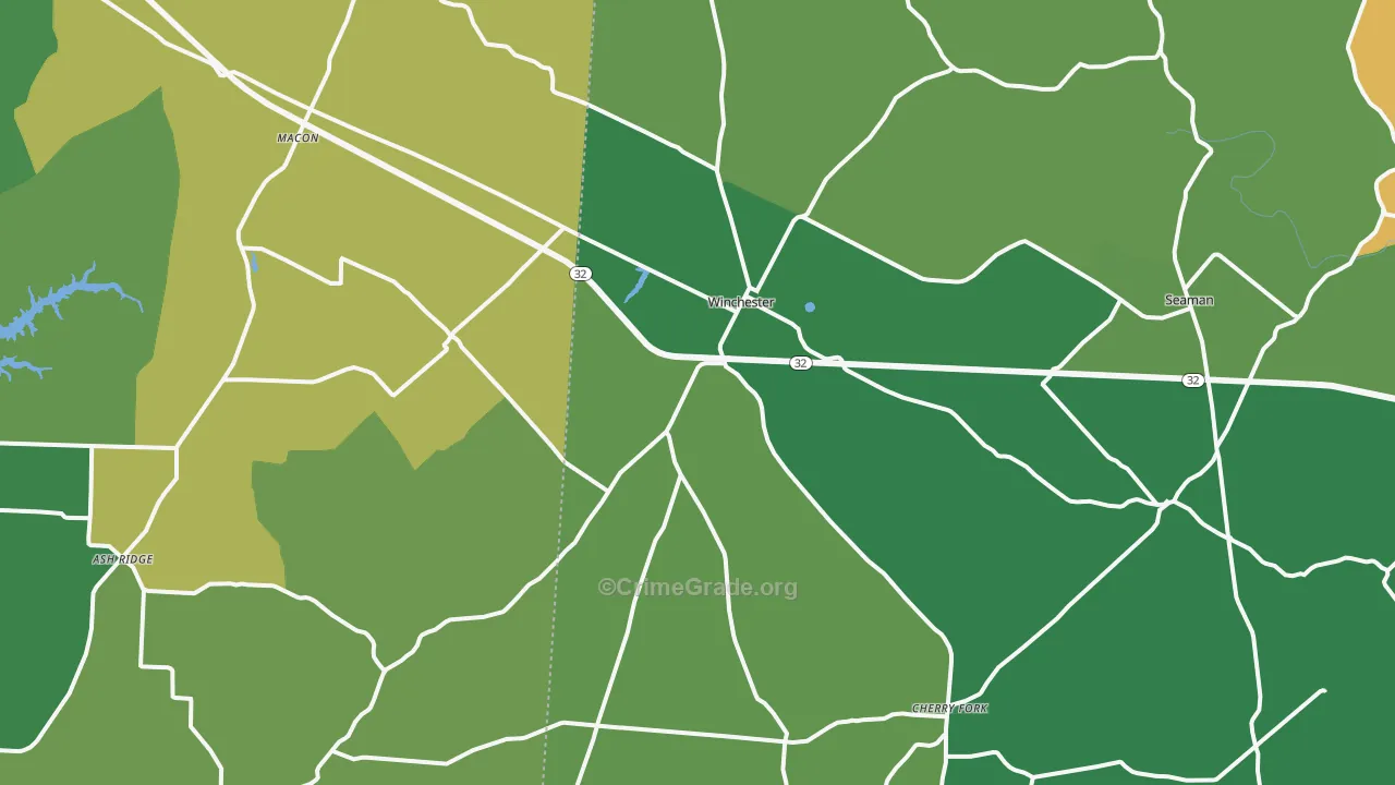 45697, OH Map of Vehicle Theft Rates