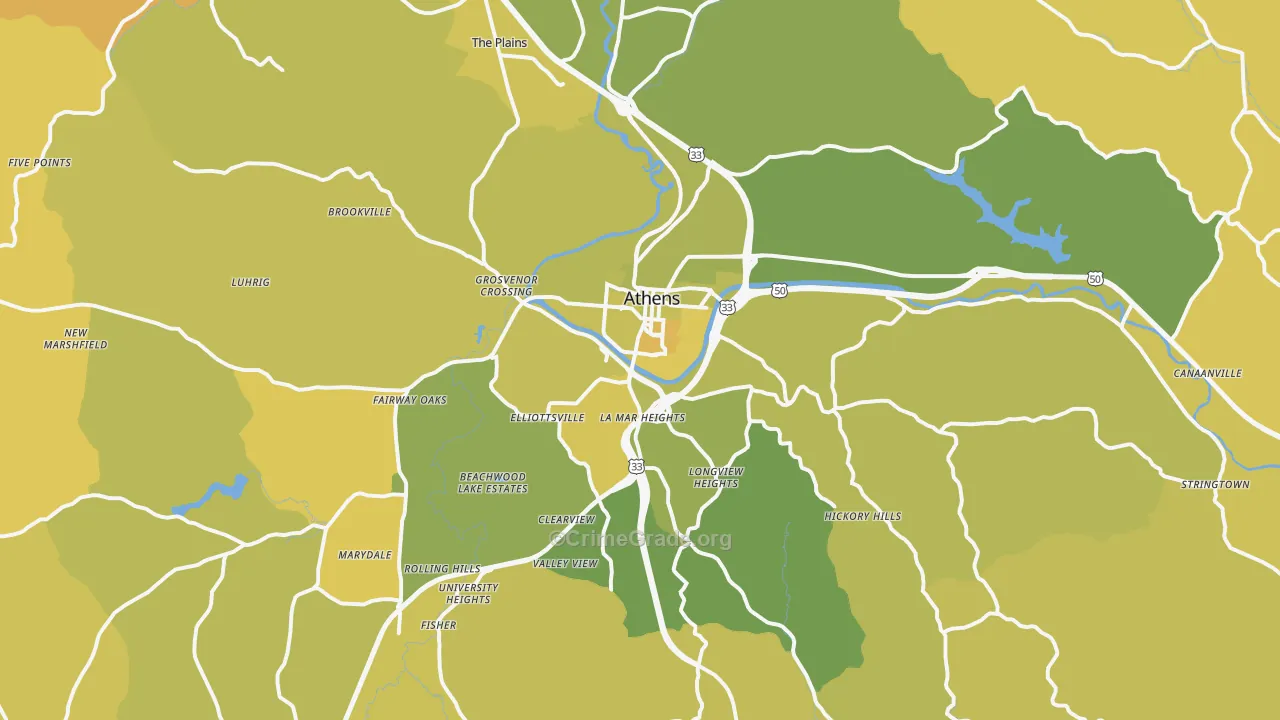 45701, OH Map of Vehicle Theft Rates