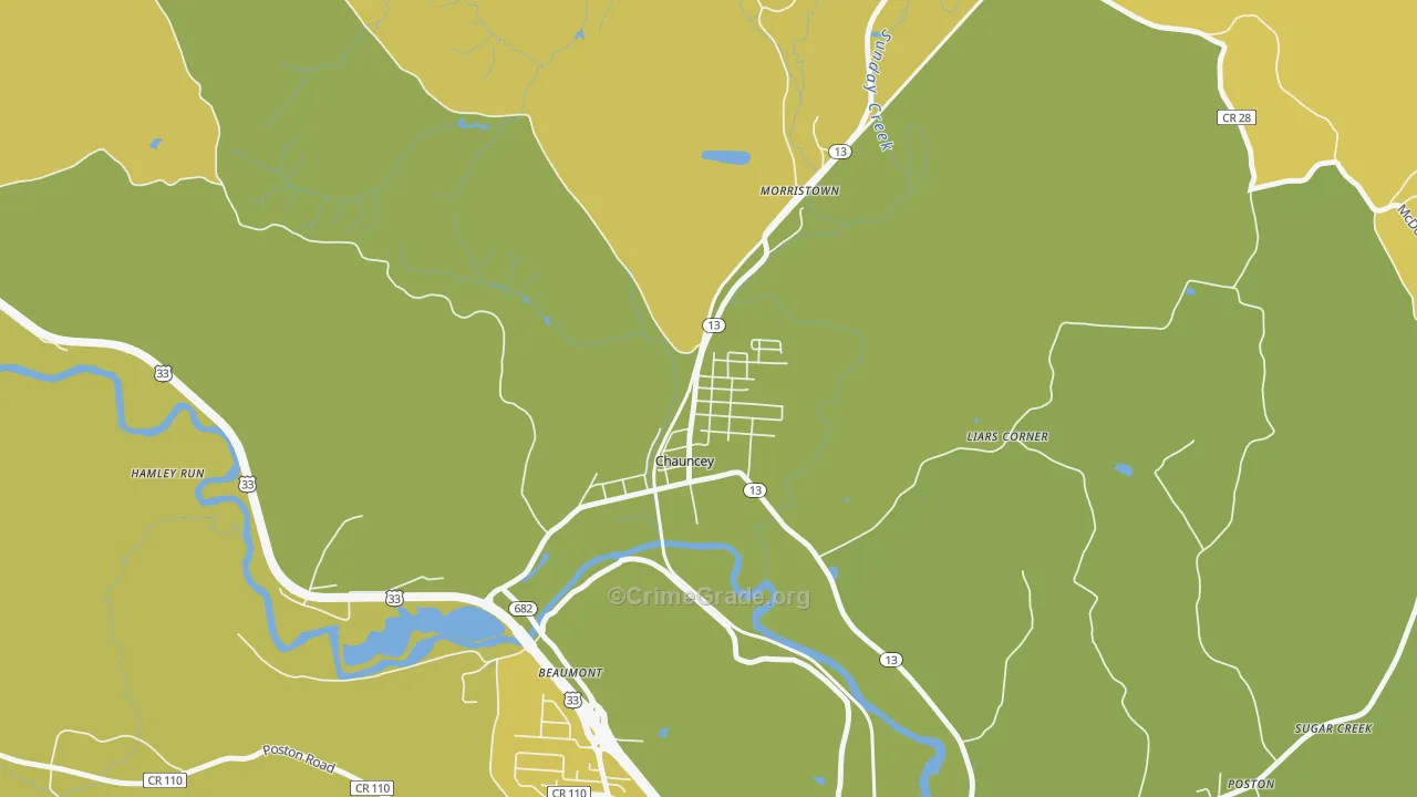 45719, OH Map of Vehicle Theft Rates