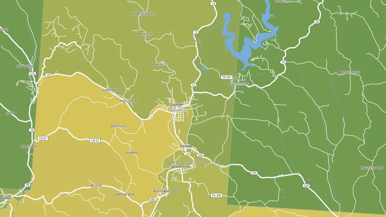 45732, OH Map of Vehicle Theft Rates
