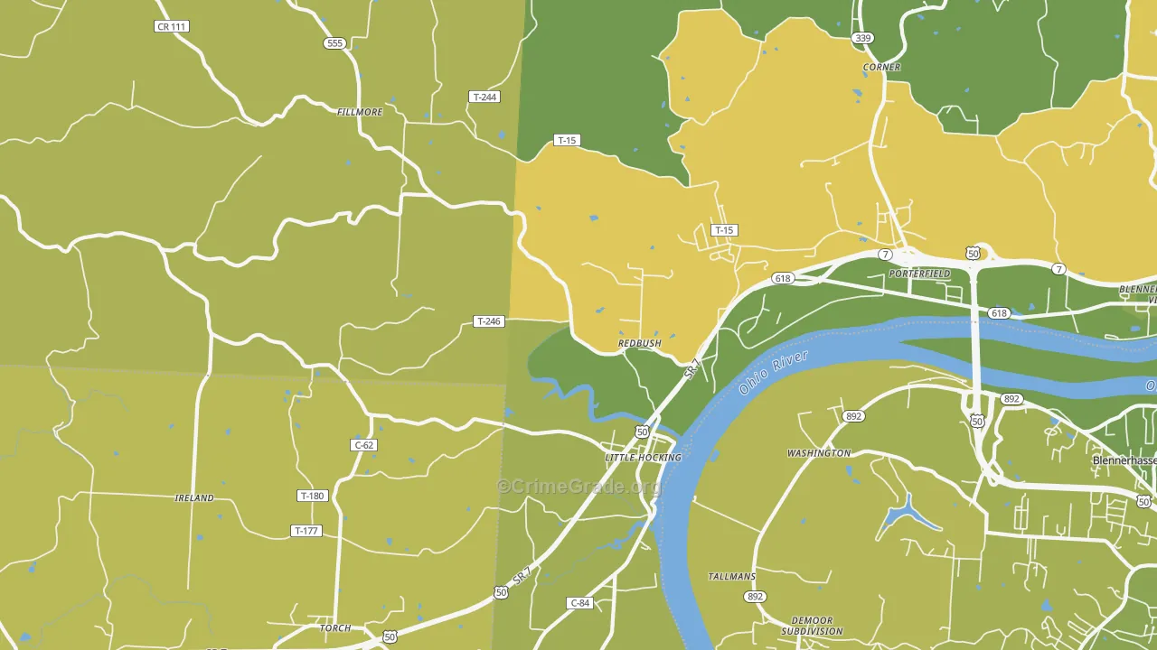 45742, OH Map of Vehicle Theft Rates