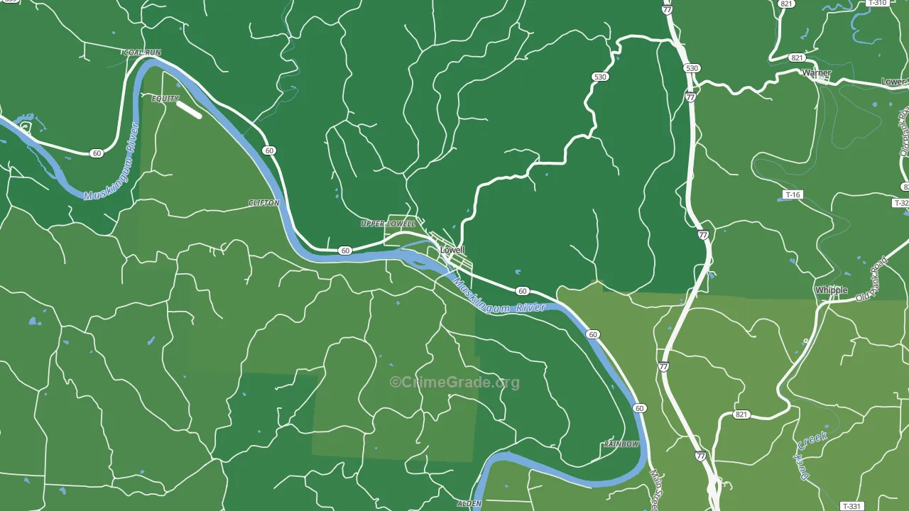 45744, OH Map of Vehicle Theft Rates