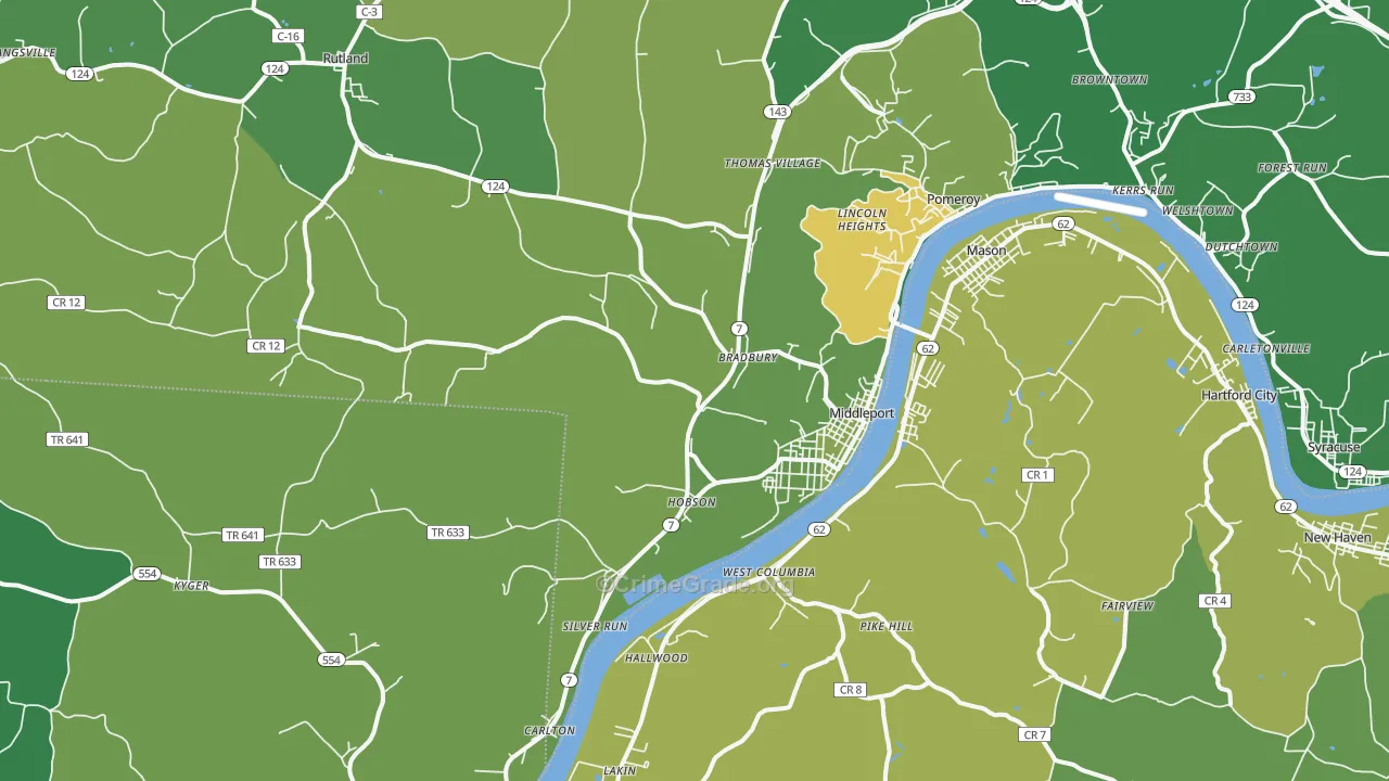 45760, OH Map of Vehicle Theft Rates