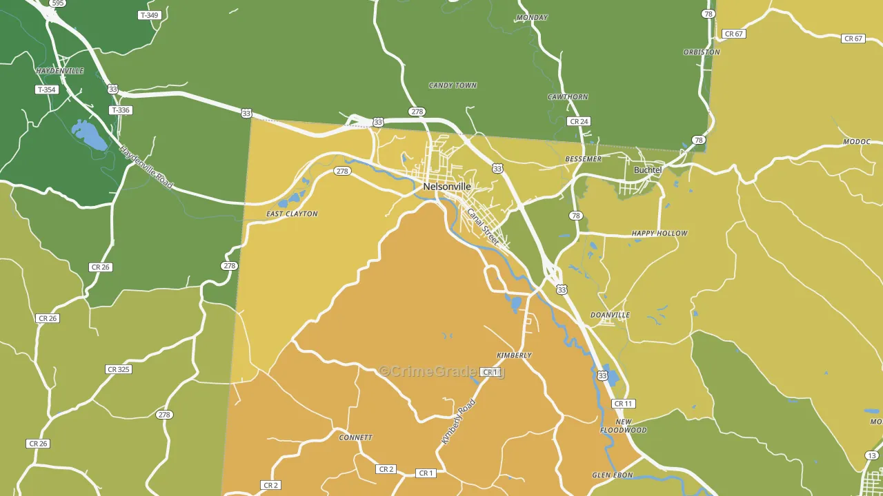 45764, OH Map of Vehicle Theft Rates