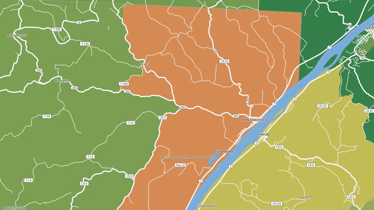 45767, OH Map of Vehicle Theft Rates