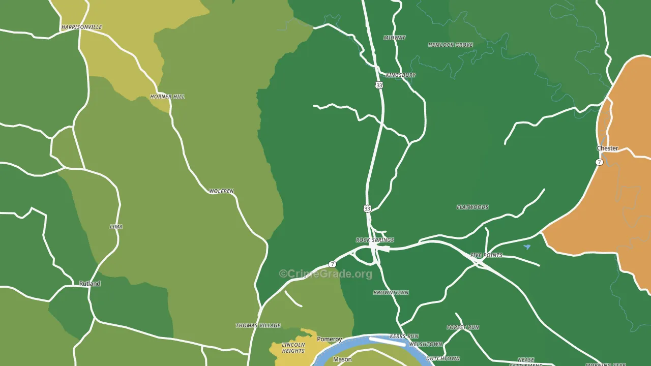 45769, OH Map of Vehicle Theft Rates
