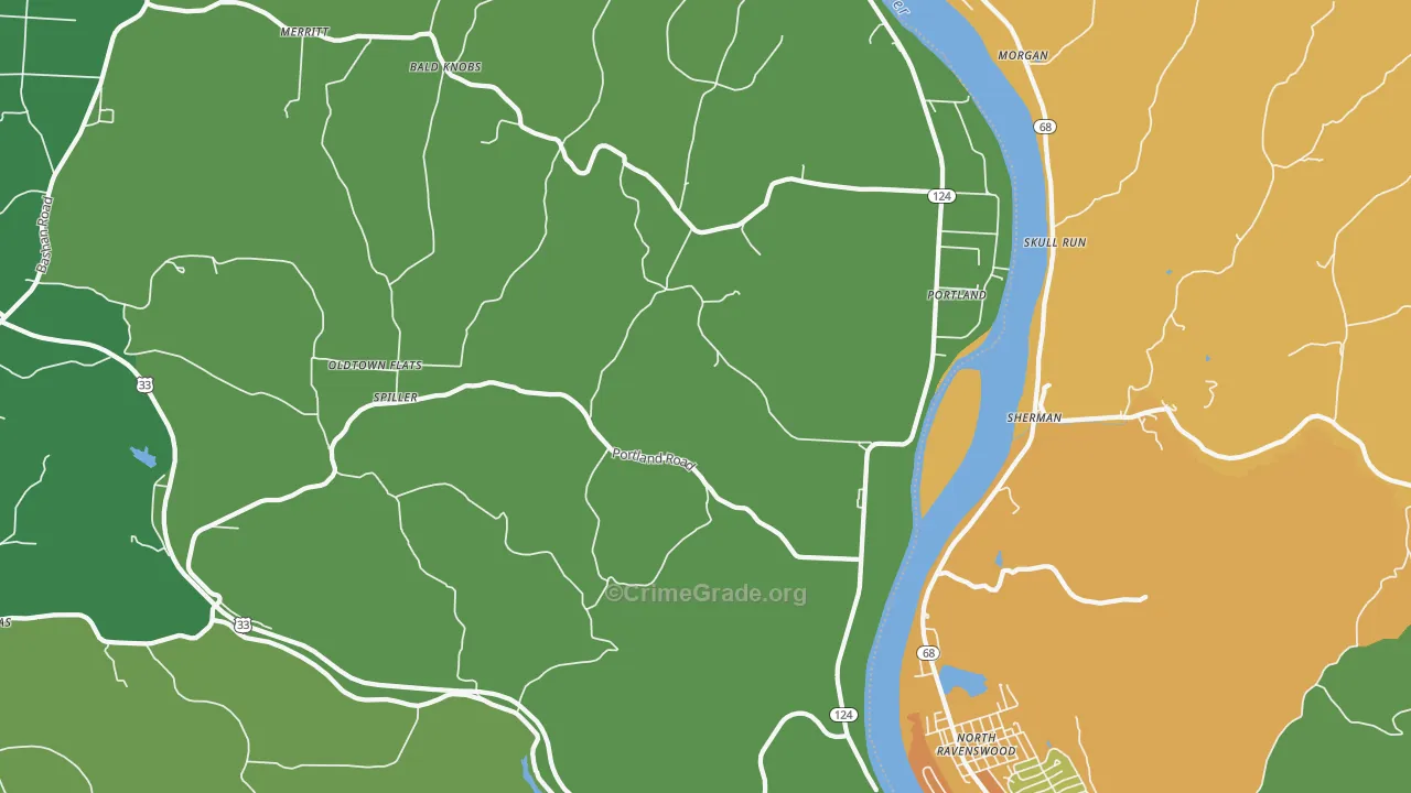 45770, OH Map of Vehicle Theft Rates