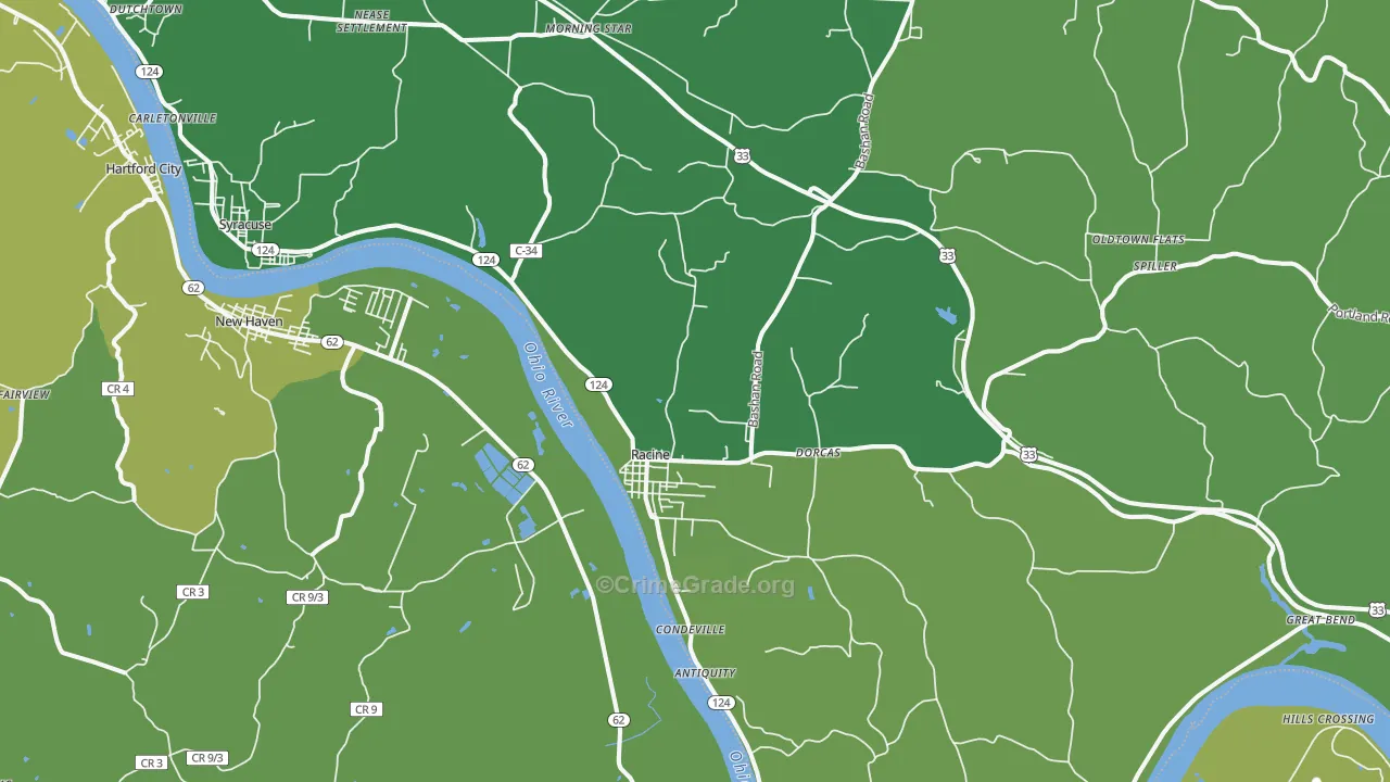 45771, OH Map of Vehicle Theft Rates