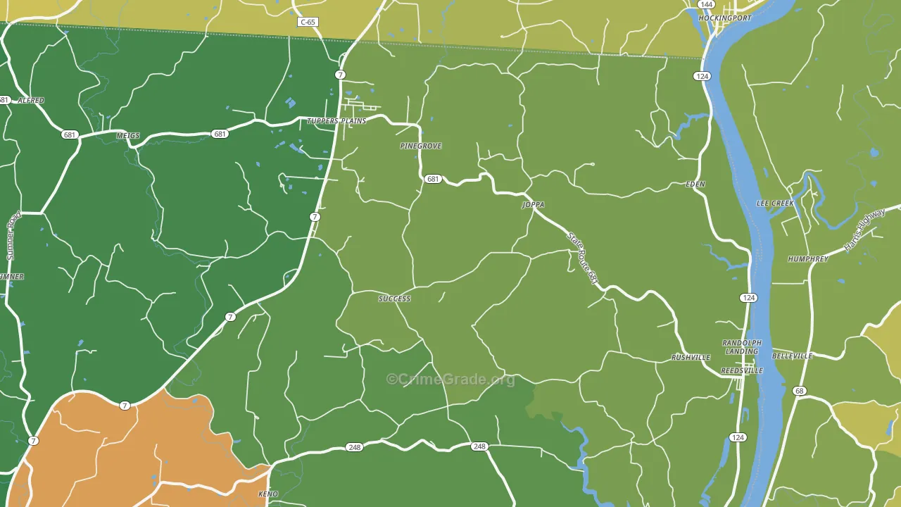 45772, OH Map of Vehicle Theft Rates