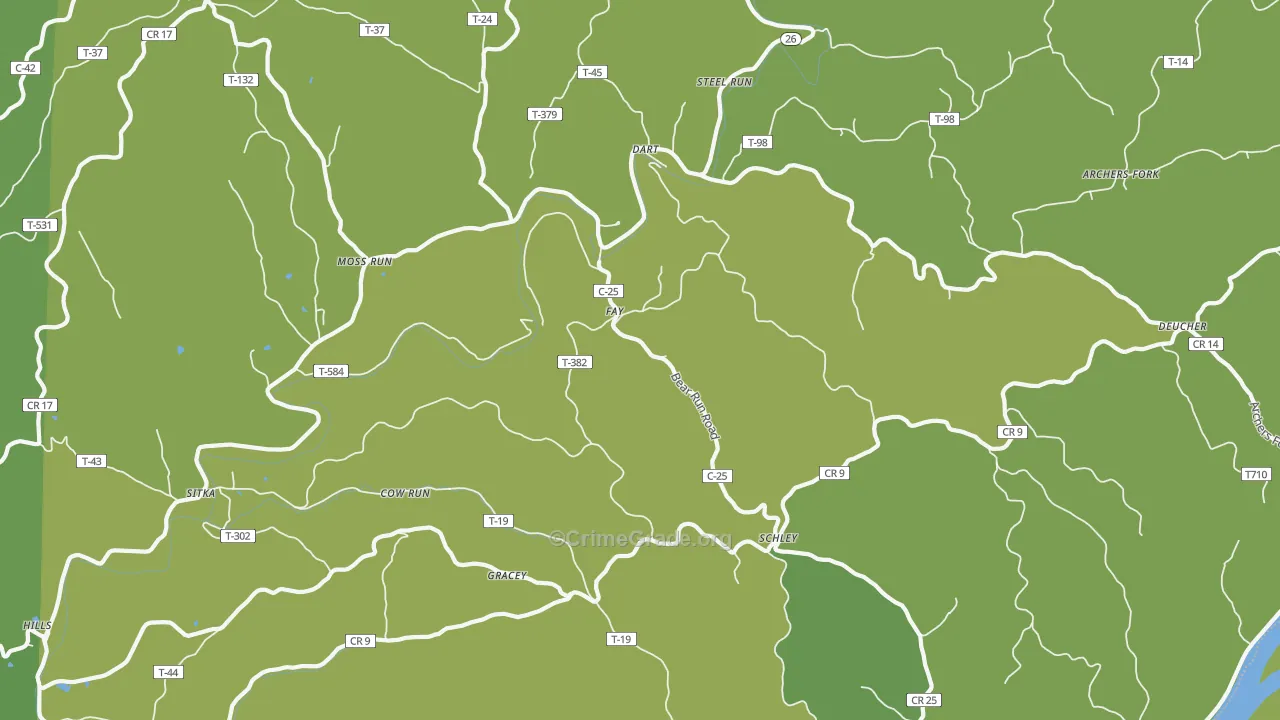45773, OH Map of Vehicle Theft Rates