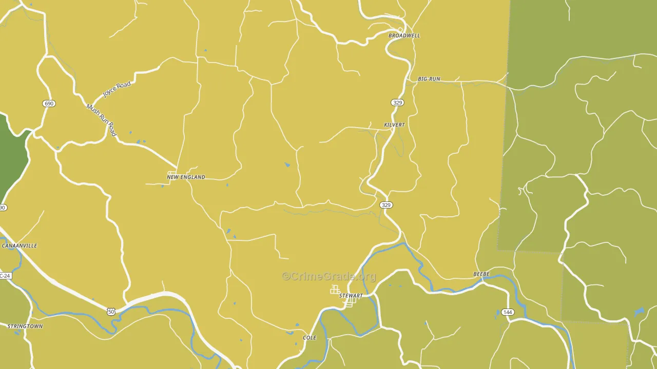 45778, OH Map of Vehicle Theft Rates