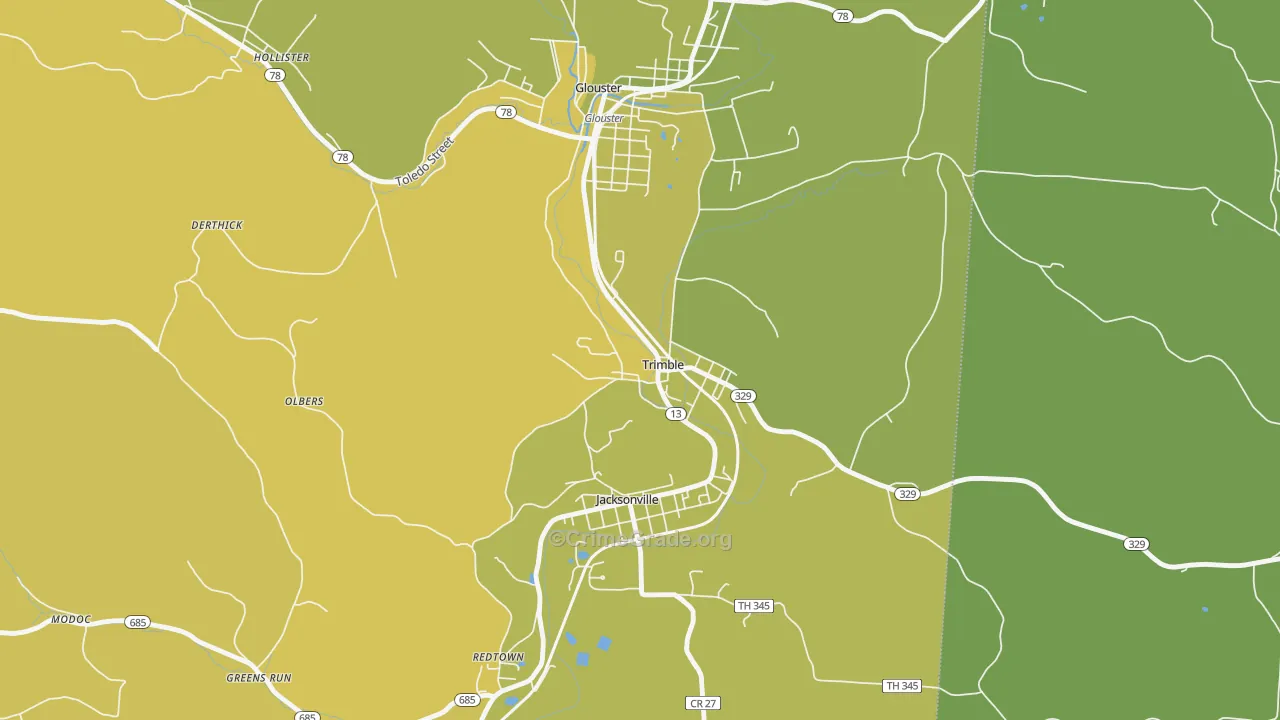 45782, OH Map of Vehicle Theft Rates