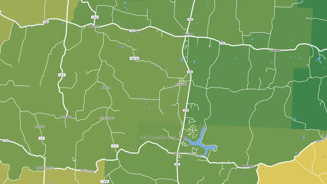 45784, OH Map of Vehicle Theft Rates