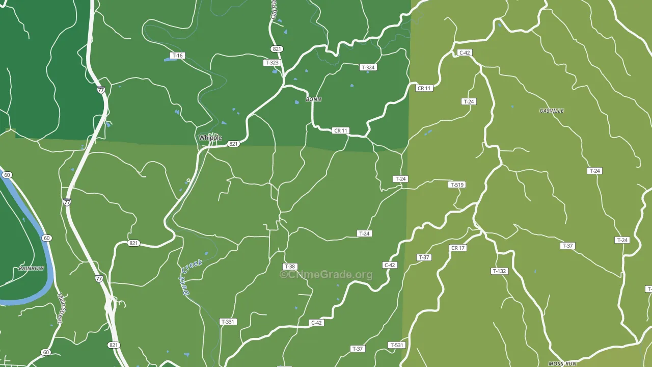 45788, OH Map of Vehicle Theft Rates