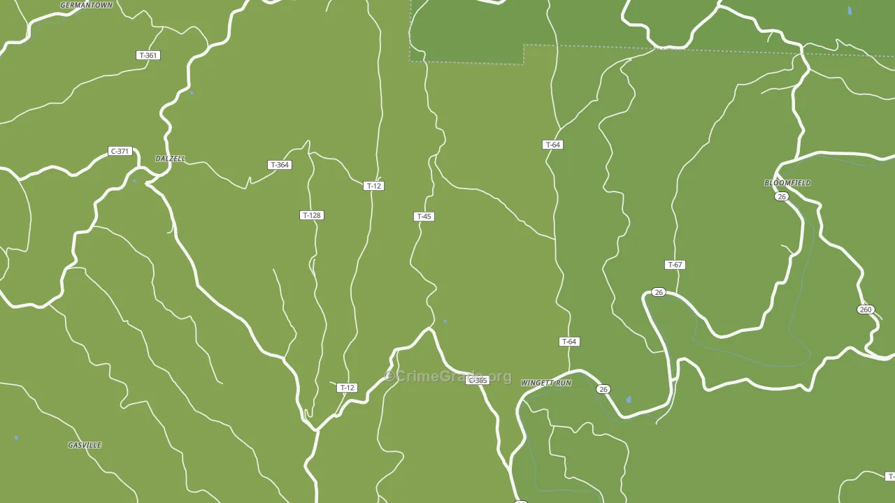 45789, OH Map of Vehicle Theft Rates