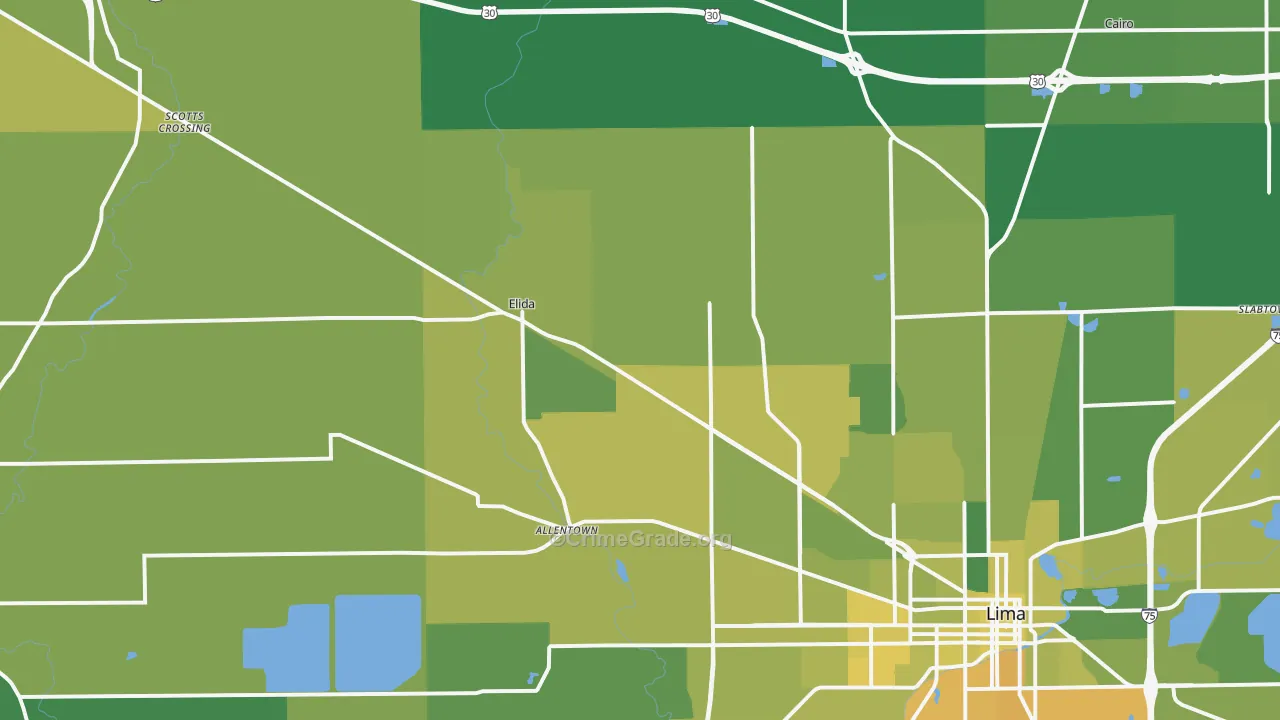 45807, OH Map of Vehicle Theft Rates