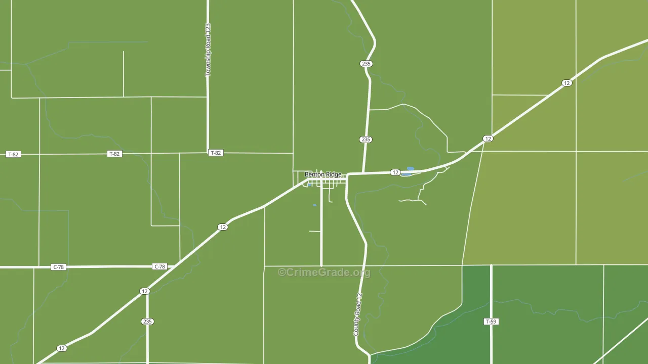 45816, OH Map of Vehicle Theft Rates