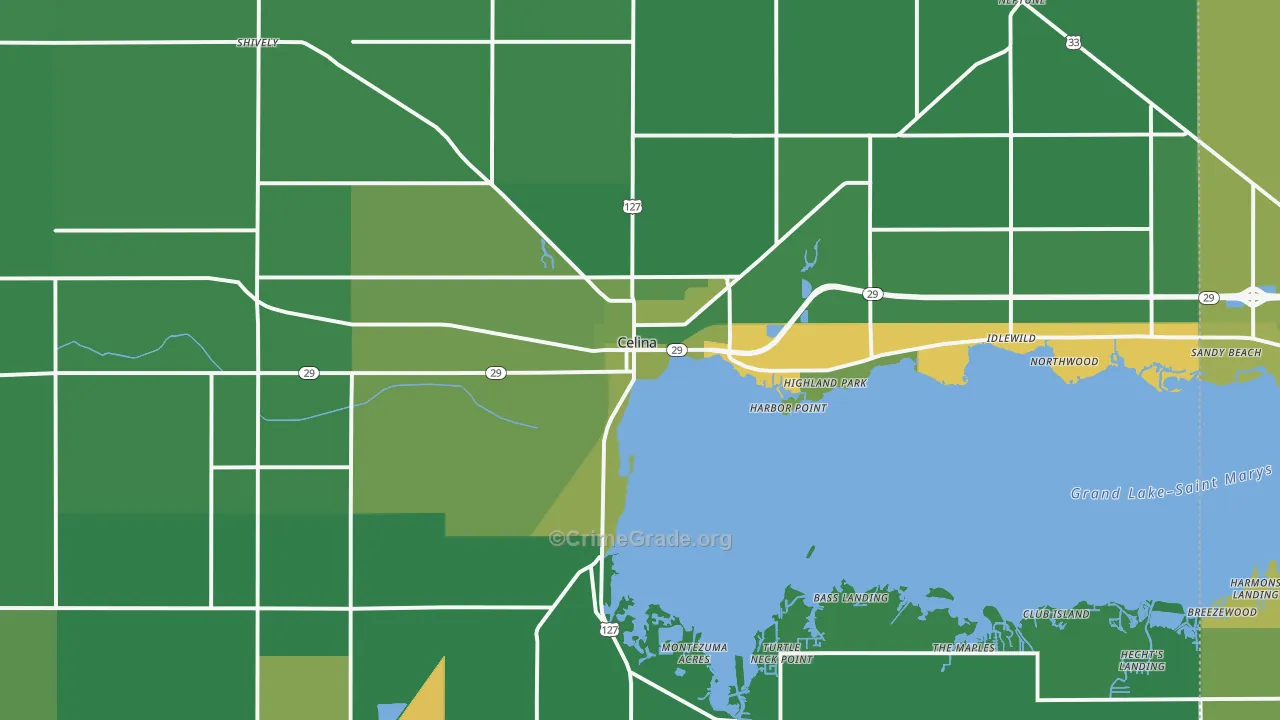 45822, OH Map of Vehicle Theft Rates