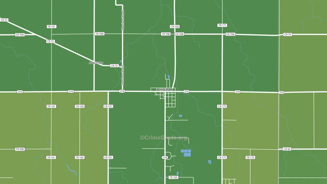 45826, OH Map of Vehicle Theft Rates
