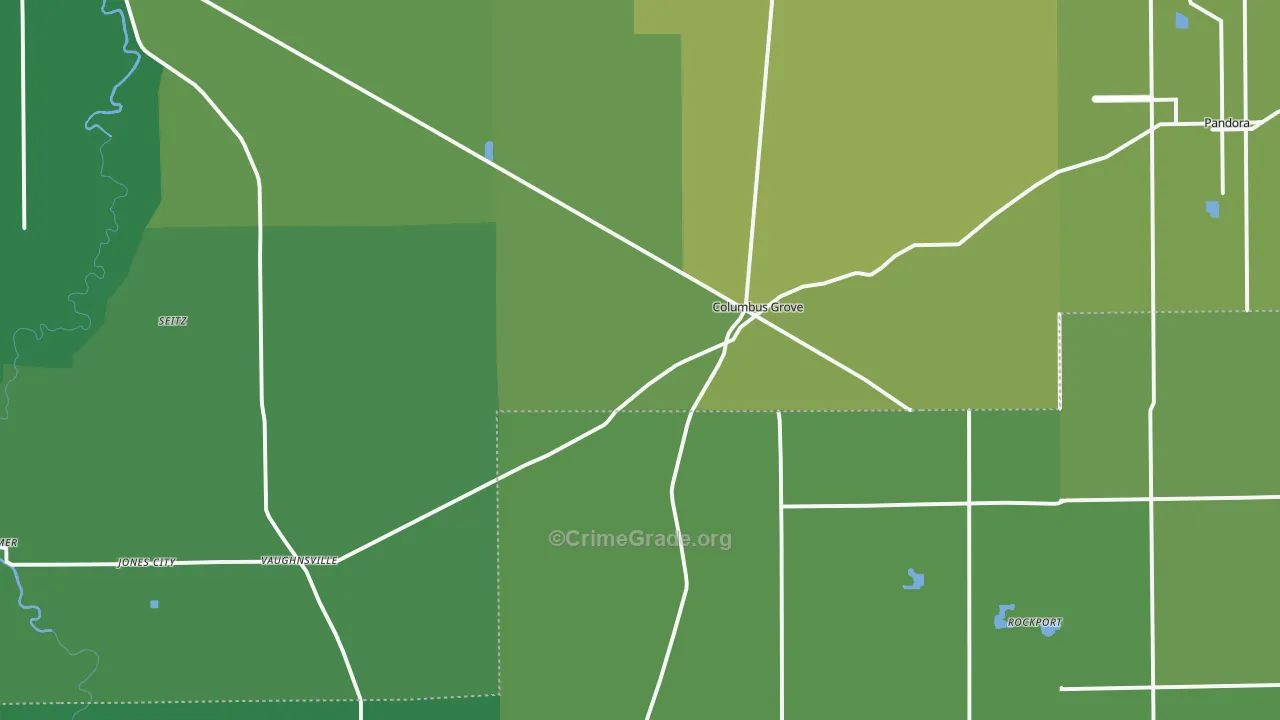 45830, OH Map of Vehicle Theft Rates