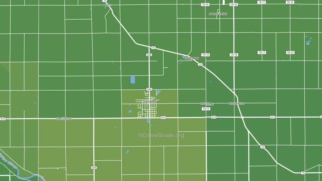 45831, OH Map of Vehicle Theft Rates