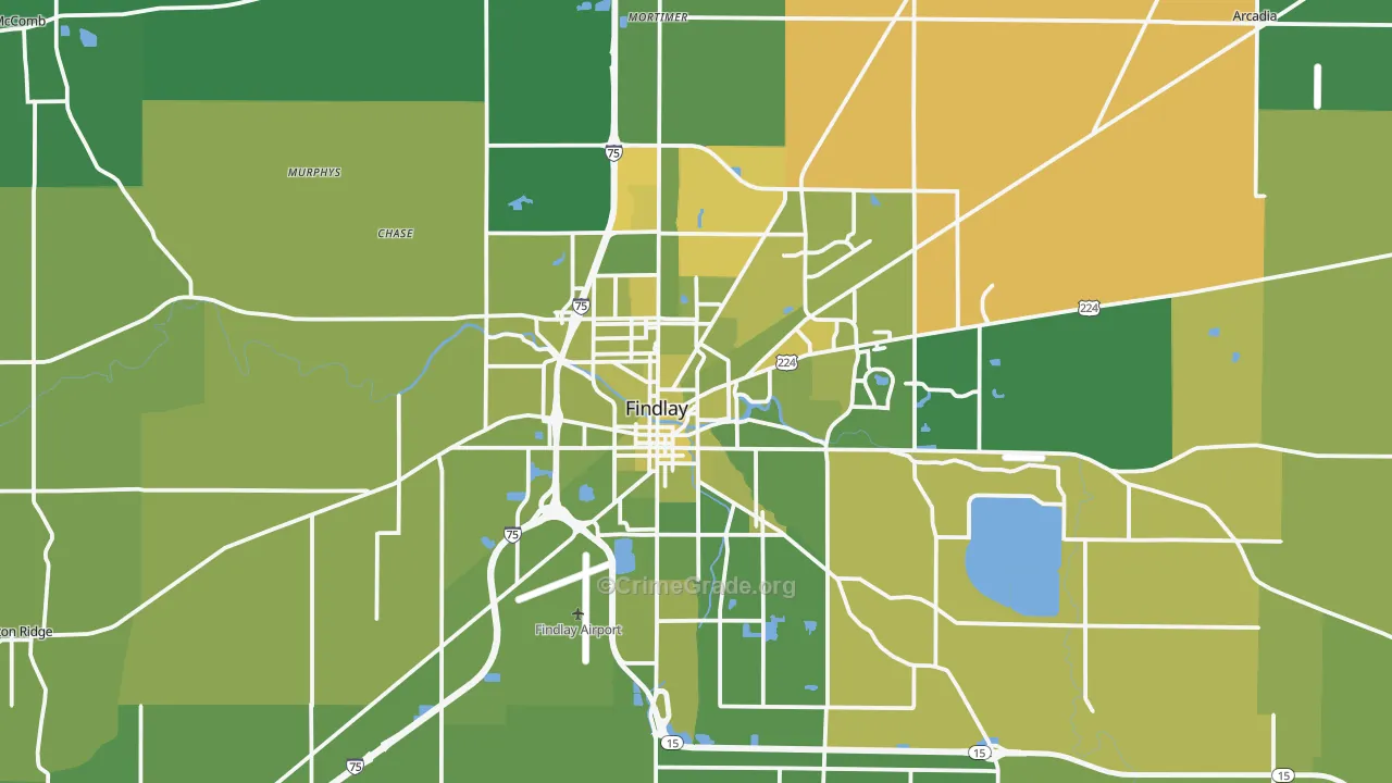 45840, OH Map of Vehicle Theft Rates