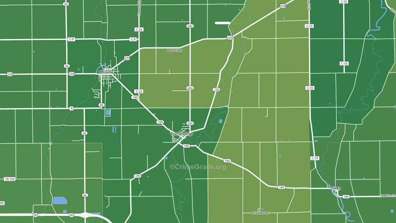 45844, OH Map of Vehicle Theft Rates