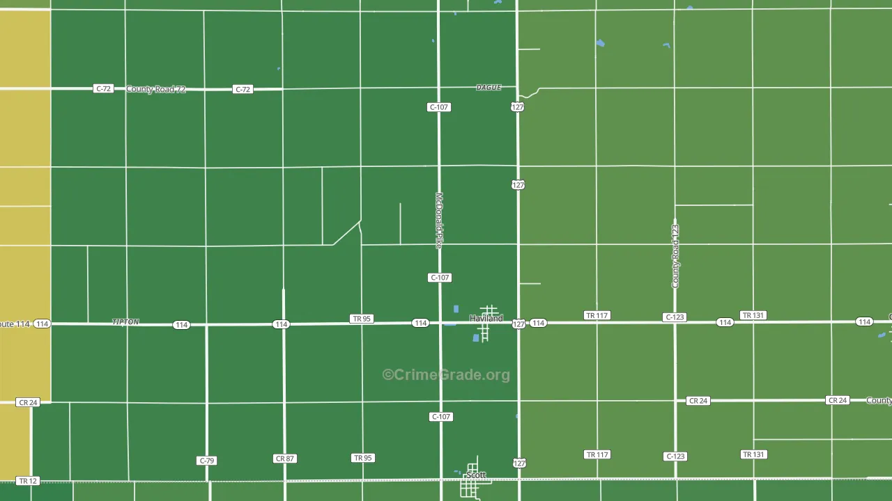 45851, OH Map of Vehicle Theft Rates