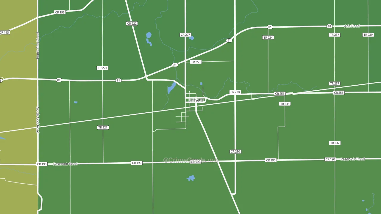 45854, OH Map of Vehicle Theft Rates