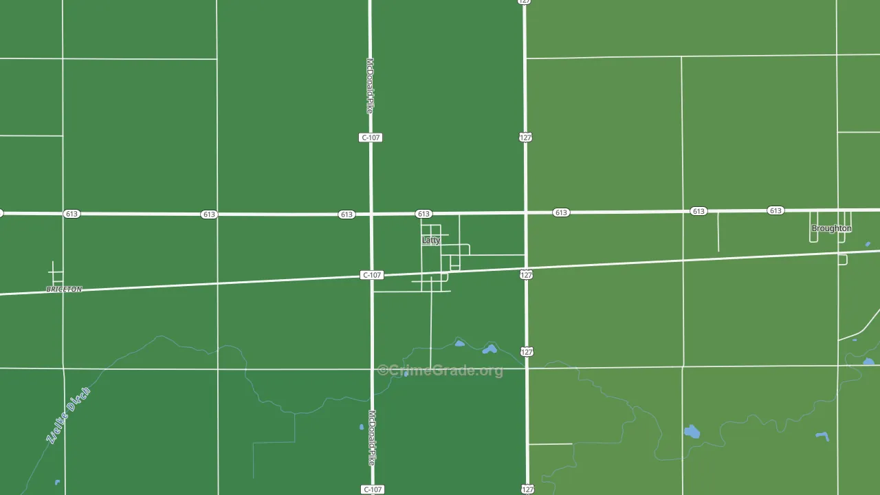 45855, OH Map of Vehicle Theft Rates