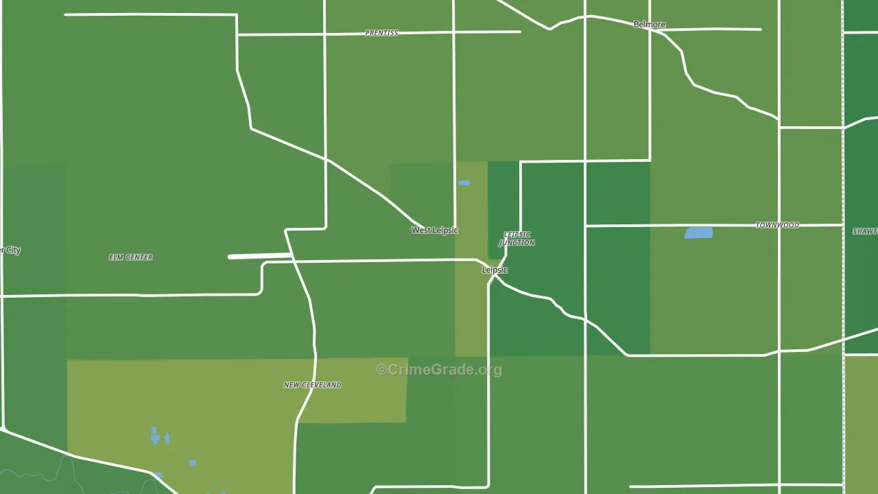 45856, OH Map of Vehicle Theft Rates
