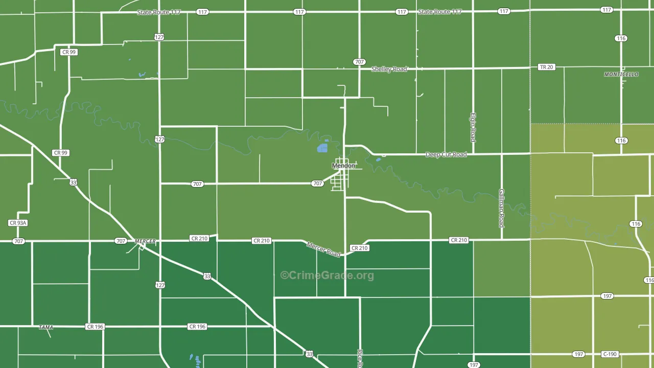 45862, OH Map of Vehicle Theft Rates